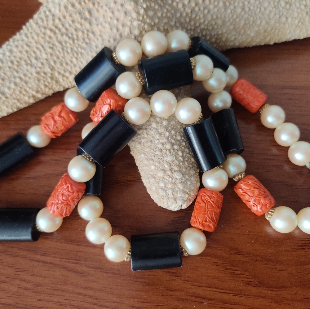 Designer Cadoro Long Necklace Art Deco